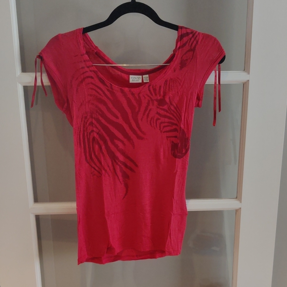 Red Zebra Print Women Top